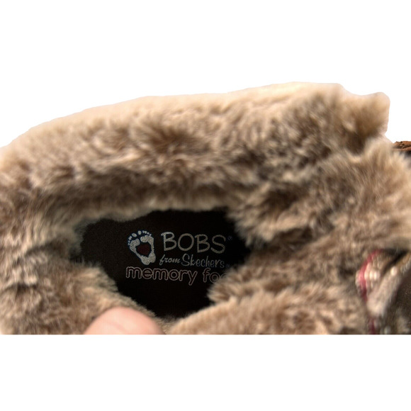 Bobs Skechers Skipper Hang Glider Boots Faux Fur Memory Foam Brown Womens Sz 7M - Picture 6 of 8